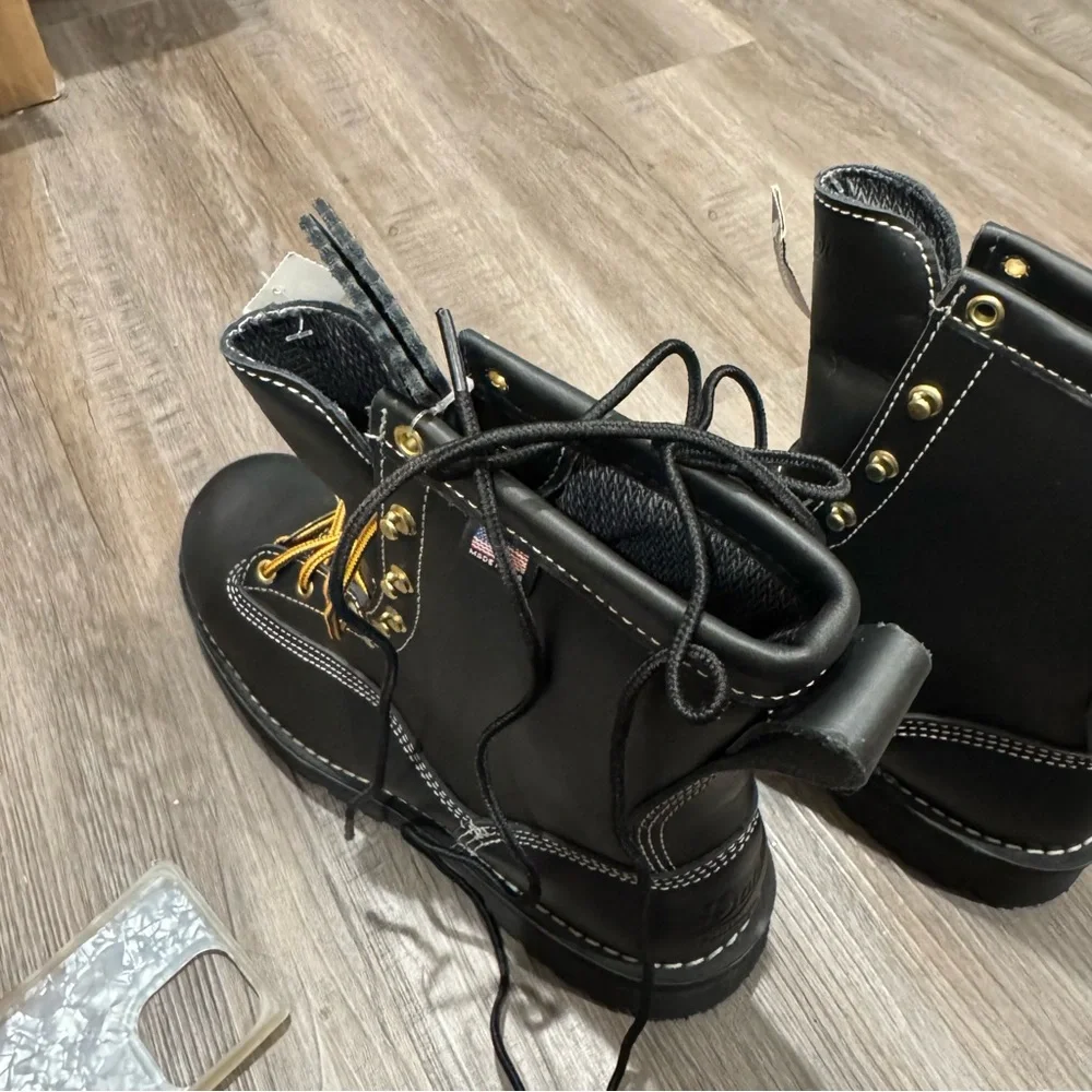 Danner Super Rain Forest Black Matte Leather Lace Up Boots